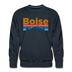 Premium Boise, Idaho Sweatshirt - Retro Mountain & Birds Premium Men's Boise Sweatshirt - navy
