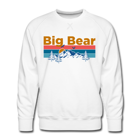 Premium Big Bear, California Sweatshirt - Retro Mountain & Birds Premium Men's Big Bear Sweatshirt - white