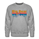 Premium Big Bear, California Sweatshirt - Retro Mountain & Birds Premium Men's Big Bear Sweatshirt - heather grey