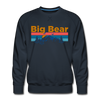 Premium Big Bear, California Sweatshirt - Retro Mountain & Birds Premium Men's Big Bear Sweatshirt - navy