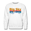 Premium Big Sky, Montana Sweatshirt - Retro Mountain & Birds Premium Men's Big Sky Sweatshirt - white