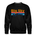 Premium Big Sky, Montana Sweatshirt - Retro Mountain & Birds Premium Men's Big Sky Sweatshirt - black