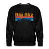 Premium Big Sky, Montana Sweatshirt - Retro Mountain & Birds Premium Men's Big Sky Sweatshirt - black