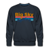 Premium Big Sky, Montana Sweatshirt - Retro Mountain & Birds Premium Men's Big Sky Sweatshirt - navy