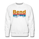 Premium Bend, Oregon Sweatshirt - Retro Mountain & Birds Premium Men's Bend Sweatshirt - white