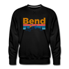 Premium Bend, Oregon Sweatshirt - Retro Mountain & Birds Premium Men's Bend Sweatshirt - black