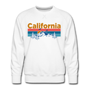 Premium California Sweatshirt - Retro Mountain & Birds Premium Men's California Sweatshirt - white