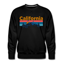 Premium California Sweatshirt - Retro Mountain & Birds Premium Men's California Sweatshirt - black