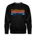 Premium California Sweatshirt - Retro Mountain & Birds Premium Men's California Sweatshirt - black