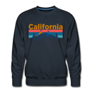 Premium California Sweatshirt - Retro Mountain & Birds Premium Men's California Sweatshirt - navy