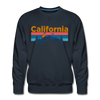 Premium California Sweatshirt - Retro Mountain & Birds Premium Men's California Sweatshirt - navy