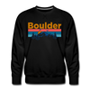 Premium Boulder, Colorado Sweatshirt - Retro Mountain & Birds Premium Men's Boulder Sweatshirt - black