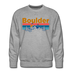 Premium Boulder, Colorado Sweatshirt - Retro Mountain & Birds Premium Men's Boulder Sweatshirt - heather grey
