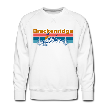 Premium Breckenridge, Colorado Sweatshirt - Retro Mountain & Birds Premium Men's Breckenridge Sweatshirt - white