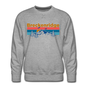 Premium Breckenridge, Colorado Sweatshirt - Retro Mountain & Birds Premium Men's Breckenridge Sweatshirt - heather grey