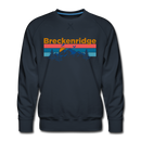 Premium Breckenridge, Colorado Sweatshirt - Retro Mountain & Birds Premium Men's Breckenridge Sweatshirt - navy