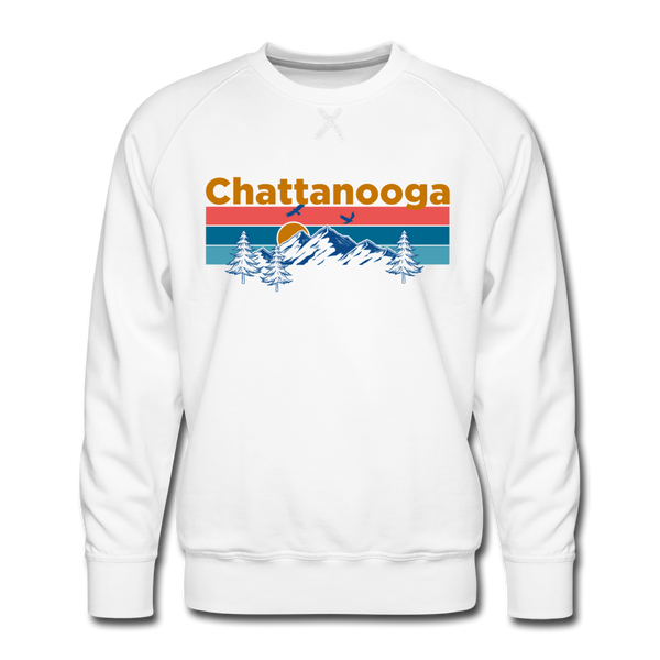Premium Chattanooga, Tennessee Sweatshirt - Retro Mountain & Birds Premium Men's Chattanooga Sweatshirt - white
