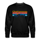 Premium Chattanooga, Tennessee Sweatshirt - Retro Mountain & Birds Premium Men's Chattanooga Sweatshirt - black