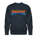 Premium Chattanooga, Tennessee Sweatshirt - Retro Mountain & Birds Premium Men's Chattanooga Sweatshirt - navy
