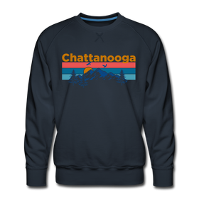 Premium Chattanooga, Tennessee Sweatshirt - Retro Mountain & Birds Premium Men's Chattanooga Sweatshirt - navy