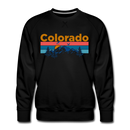 Premium Colorado Sweatshirt - Retro Mountain & Birds Premium Men's Colorado Sweatshirt - black