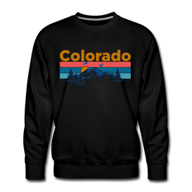 Premium Colorado Sweatshirt - Retro Mountain & Birds Premium Men's Colorado Sweatshirt - black