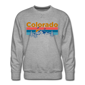 Premium Colorado Sweatshirt - Retro Mountain & Birds Premium Men's Colorado Sweatshirt - heather grey
