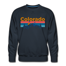 Premium Colorado Sweatshirt - Retro Mountain & Birds Premium Men's Colorado Sweatshirt - navy