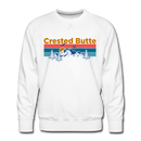 Premium Crested Butte Sweatshirt - Retro Mountain & Birds Premium Men's Crested Butte Sweatshirt - white
