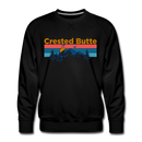 Premium Crested Butte Sweatshirt - Retro Mountain & Birds Premium Men's Crested Butte Sweatshirt - black