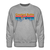 Premium Crested Butte Sweatshirt - Retro Mountain & Birds Premium Men's Crested Butte Sweatshirt - heather grey