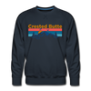 Premium Crested Butte Sweatshirt - Retro Mountain & Birds Premium Men's Crested Butte Sweatshirt - navy