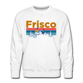 Premium Frisco, Colorado Sweatshirt - Retro Mountain & Birds Premium Men's Frisco Sweatshirt - white