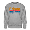 Premium Frisco, Colorado Sweatshirt - Retro Mountain & Birds Premium Men's Frisco Sweatshirt - heather grey