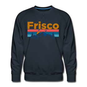Premium Frisco, Colorado Sweatshirt - Retro Mountain & Birds Premium Men's Frisco Sweatshirt - navy