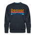 Premium Denver, Colorado Sweatshirt - Retro Mountain & Birds Premium Men's Denver Sweatshirt - navy