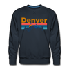 Premium Denver, Colorado Sweatshirt - Retro Mountain & Birds Premium Men's Denver Sweatshirt - navy