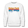 Premium Estes Park, Colorado Sweatshirt - Retro Mountain & Birds Premium Men's Estes Park Sweatshirt - white