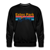 Premium Estes Park, Colorado Sweatshirt - Retro Mountain & Birds Premium Men's Estes Park Sweatshirt - black