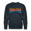 Premium Estes Park, Colorado Sweatshirt - Retro Mountain & Birds Premium Men's Estes Park Sweatshirt - navy