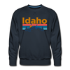 Premium Idaho Sweatshirt - Retro Mountain & Birds Premium Men's Idaho Sweatshirt - navy
