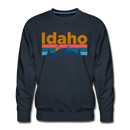 Premium Idaho Sweatshirt - Retro Mountain & Birds Premium Men's Idaho Sweatshirt - navy