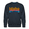 Premium Idaho Sweatshirt - Retro Mountain & Birds Premium Men's Idaho Sweatshirt