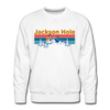 Premium Jackson Hole, Wyoming Sweatshirt - Retro Mountain & Birds Premium Men's Jackson Hole Sweatshirt - white