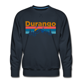 Premium Durango, Colorado Sweatshirt - Retro Mountain & Birds Premium Men's Durango Sweatshirt - navy