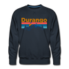 Premium Durango, Colorado Sweatshirt - Retro Mountain & Birds Premium Men's Durango Sweatshirt - navy
