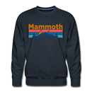 Premium Mammoth, California Sweatshirt - Retro Mountain & Birds Premium Men's Mammoth Sweatshirt - navy