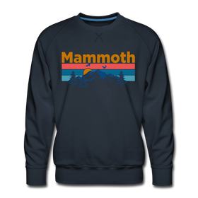 Premium Mammoth, California Sweatshirt - Retro Mountain & Birds Premium Men's Mammoth Sweatshirt - navy