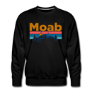 Premium Moab, Utah Sweatshirt - Retro Mountain & Birds Premium Men's Moab Sweatshirt - black