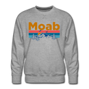 Premium Moab, Utah Sweatshirt - Retro Mountain & Birds Premium Men's Moab Sweatshirt - heather grey